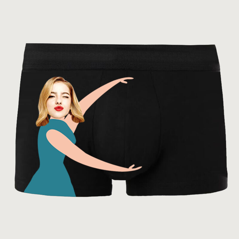 Personalized Picture Men's Underwear Boxer Briefs Long Distance Relationship Gift for Boyfriend