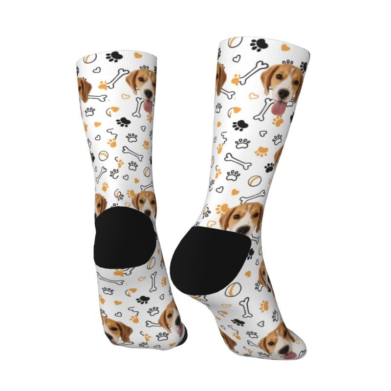 Customized Face Socks Pet Paw and Toy Print Gifts for Pet Lovers