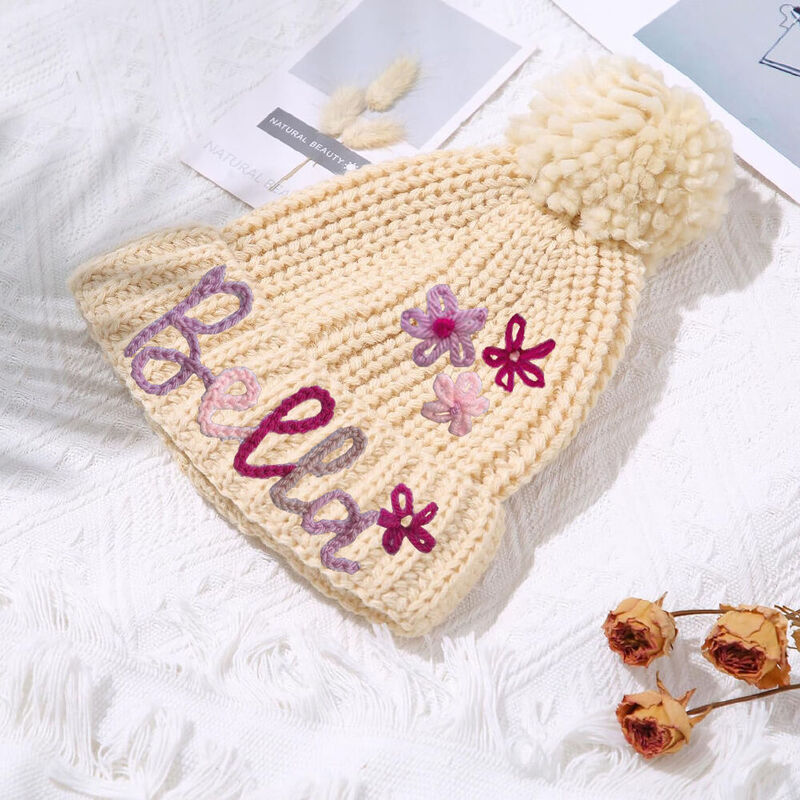 Personalized Winter Hat Baby Name Beanie Handmade Baby Gift for Kids