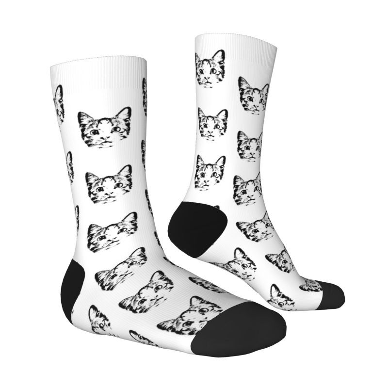 Personalized Face Socks Sketch Style Pet Minimalist Gift for Pet Owners