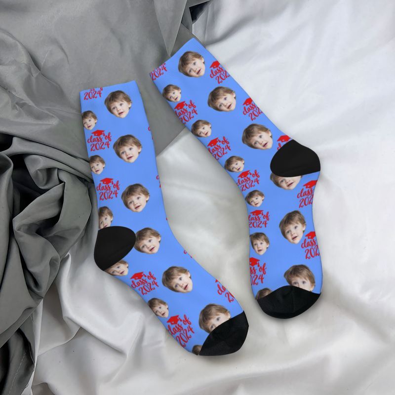 Customized Face Socks Multiple Colors Best Graduation Gift for Friends