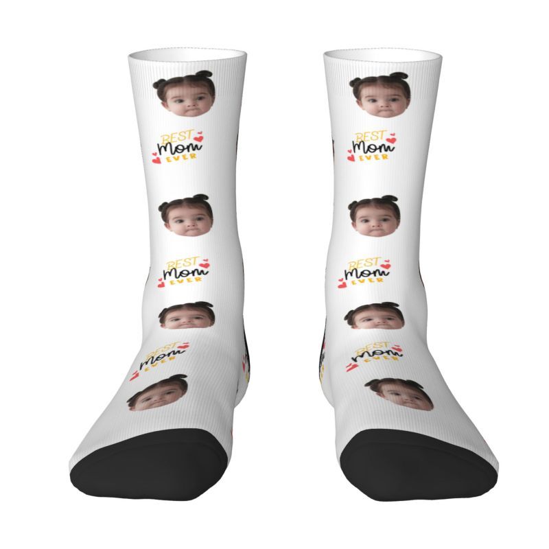 Custom Face Socks with Kid Photos for Mother's Day