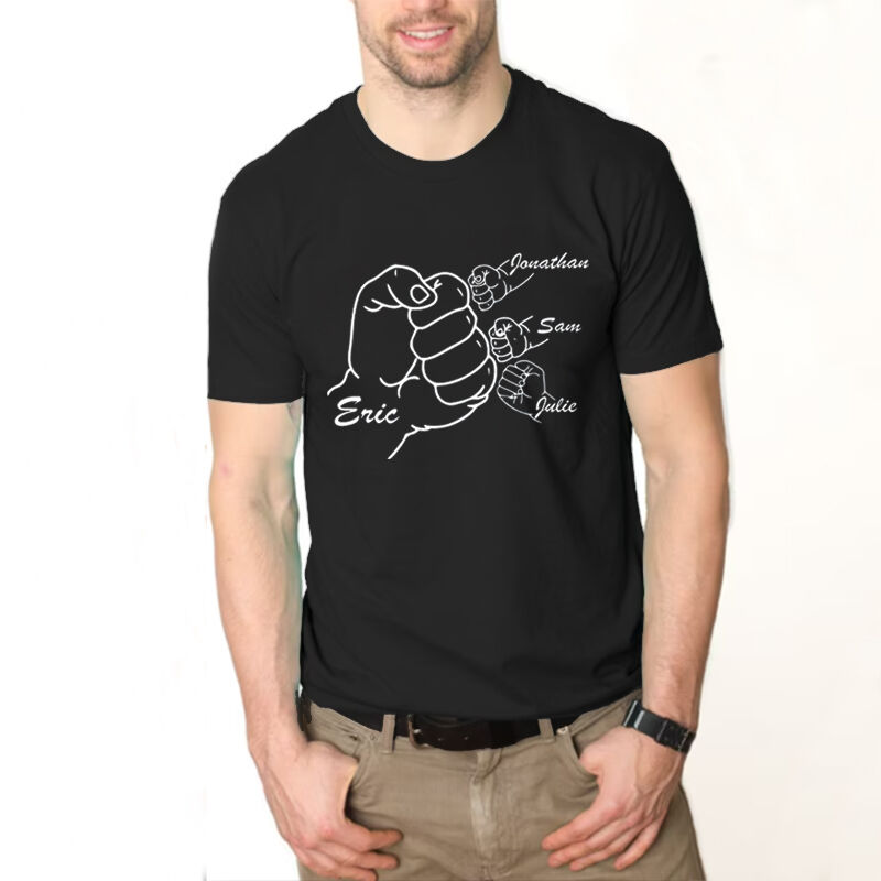 Personalized T-shirt Fist Bump with Custom Name for Super Dad