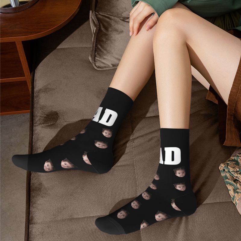"King Dad" Personalized Face Socks The Best Father's Day Gift