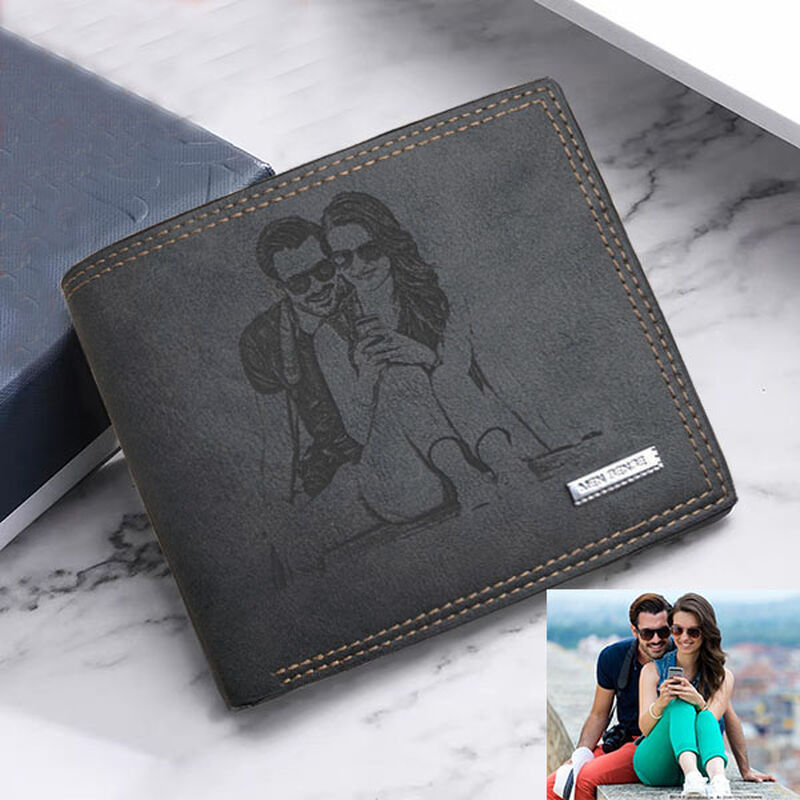 Tri-Fold Black Men's Wallet in Soft Leather-Couple