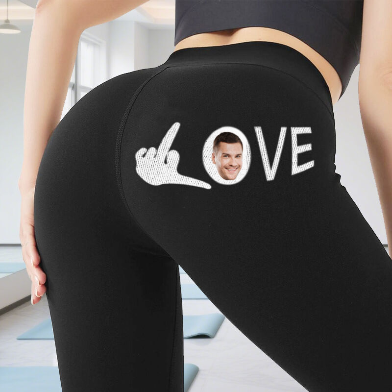 Personalized Leggings My Love Custom Head Photo Attractive Gift for Valentine's Day