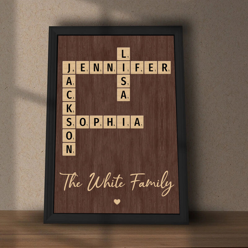 Cadre Scrabble personnalisé Noms de famille personnalisés Cadeau créatif pour votre amour