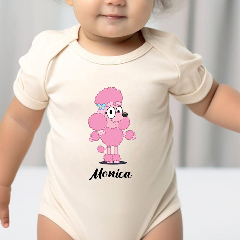 Personalized Baby Onesie Custom Bluey Kids Cartoon Pattern Design Adorable Baby Shower Gift for Family