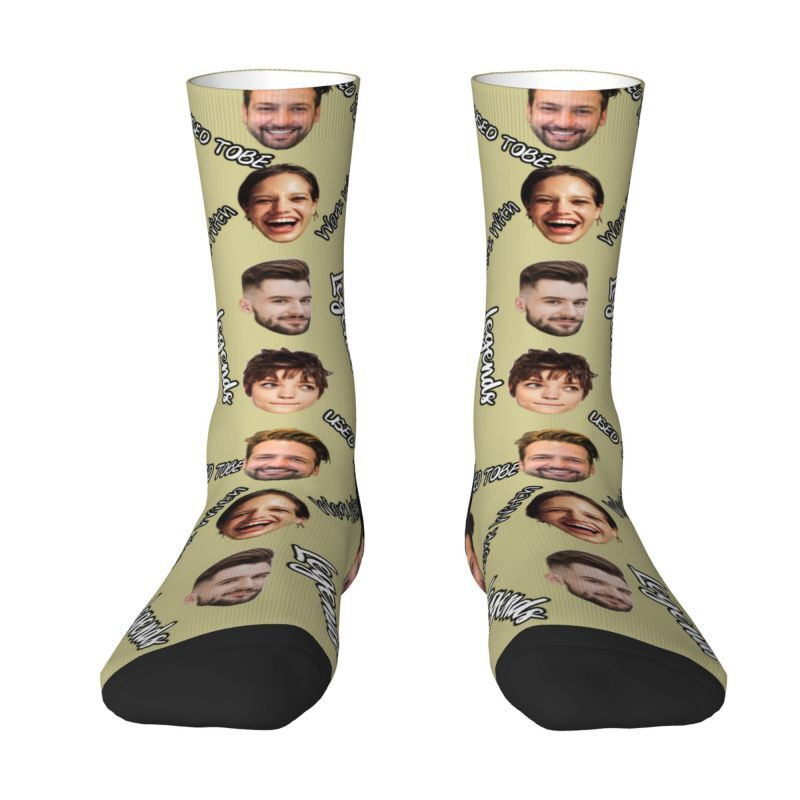 Personalized Face Socks Can Add 4 Photos as a Gift for Colleagues