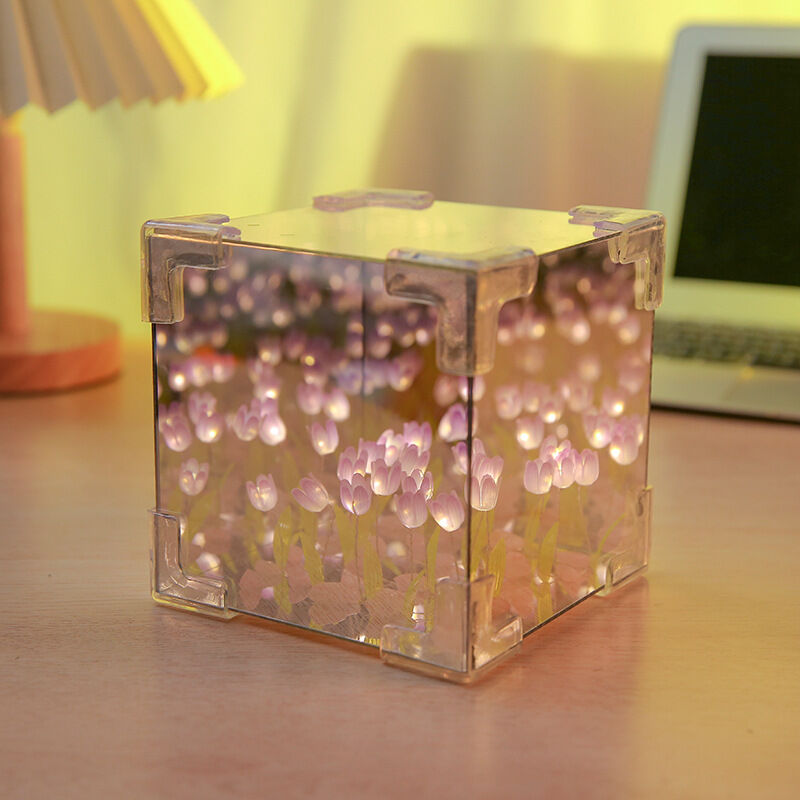DIY Tulip Mirror Night Light Special Gift for Your Love