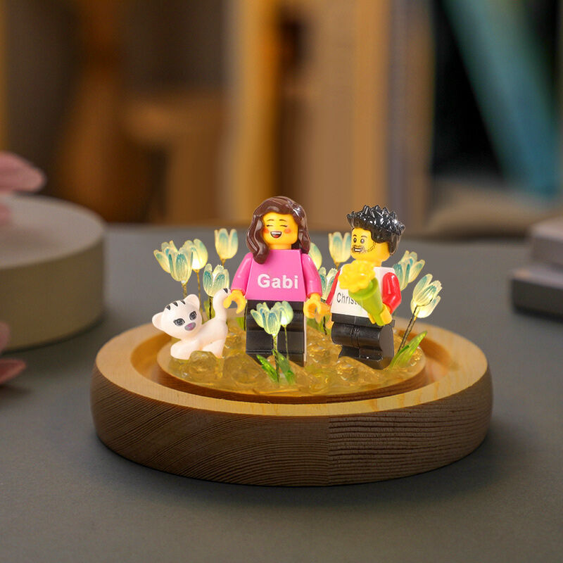 Personalized Minifigure Tulip Lamp Beautiful Gift for Your Love