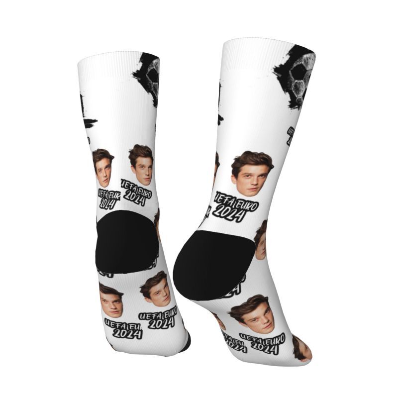 Custom Face Socks with Football Pattern Can Add Photos for Friends