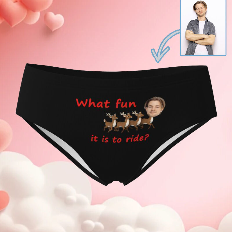 Personalized Picture Women's Underwear with Deer Pattern Cute Gift for Girl Friend