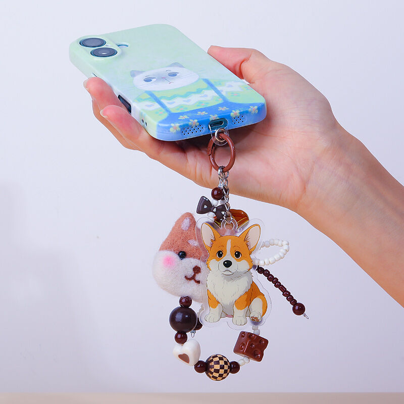Personalized Plush Dog Mobile Phone Chain Customized Cartoon Photo Gift for Friends