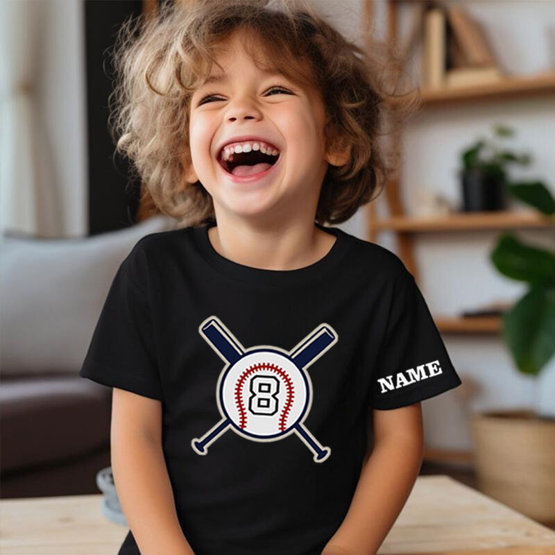 Personalized Kids T-Shirts With Customized Name Tape Baseball Graphics For Sports Fanatics