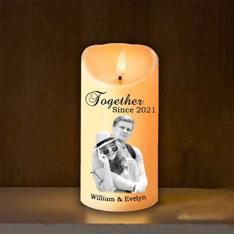 Personalisierte LED-Kerze benutzerdefinierte Foto Jahrestag Geschenk für Ehepaar