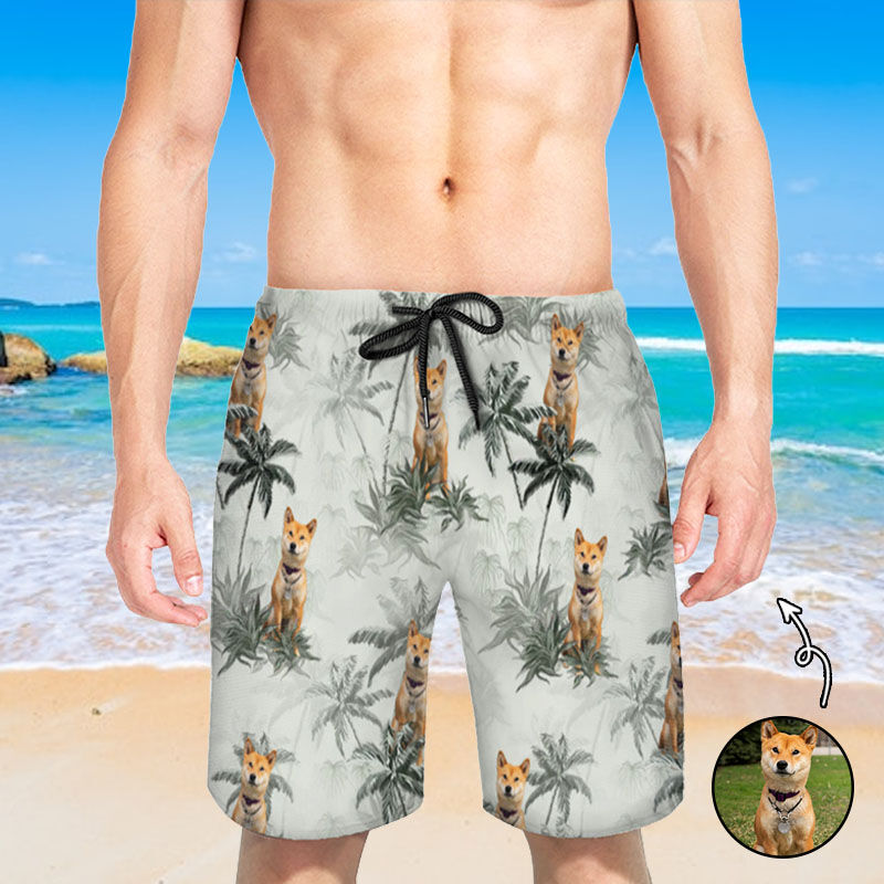 Personalized Picture Men's Beach Shorts Perfect Gift for Him