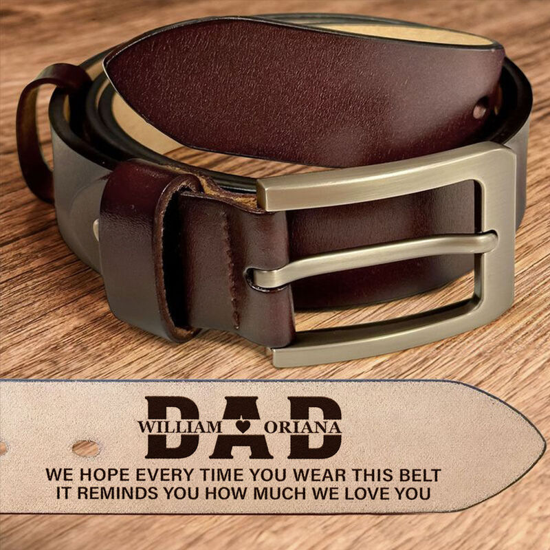 Personalized Genuine Leather Belt Men's Gift Engraved Name Belt Father's Day Gift for Dad