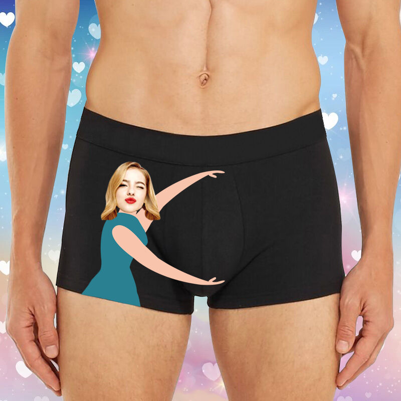 Personalized Picture Men's Underwear Boxer Briefs Long Distance Relationship Gift for Boyfriend