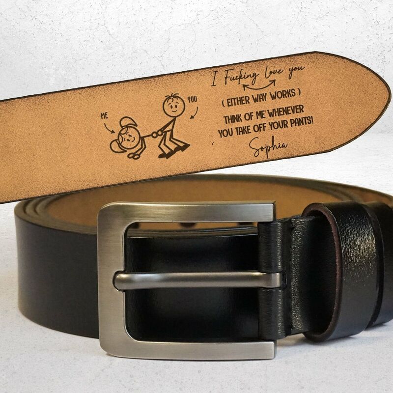 Personalized Genuine Leather Belt to Express Love Anniversary Gift for Husband
