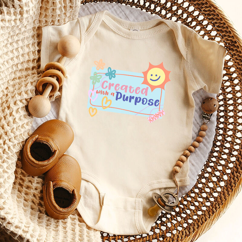 Personalized Baby Onesie Custom Message Sun Color Background Design Great Baby Shower New Mom Gift