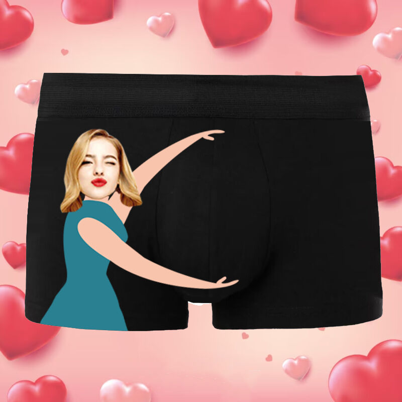 Personalized Picture Men's Underwear Boxer Briefs Long Distance Relationship Gift for Boyfriend