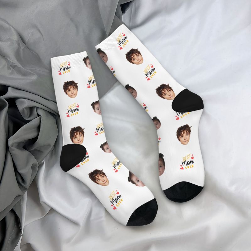 Custom Face Socks with Kid Photos for Mother's Day