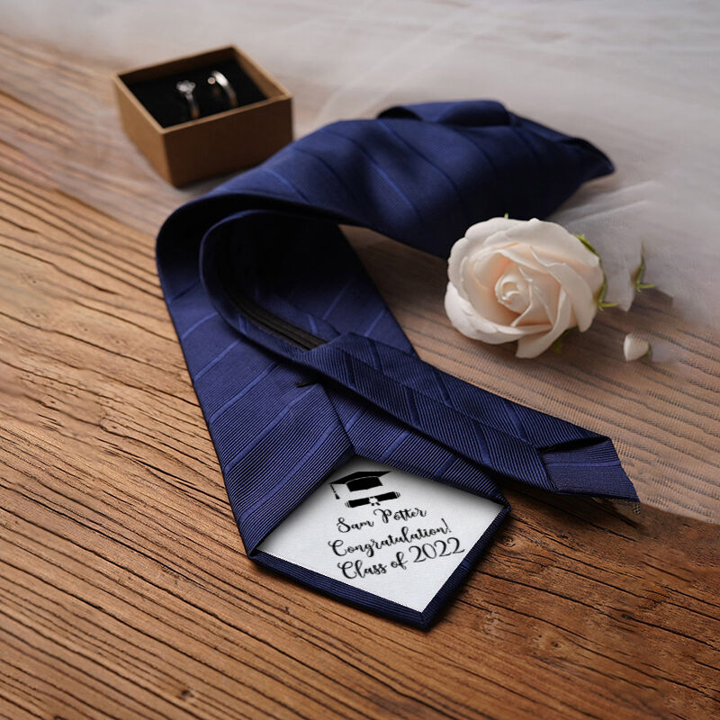 Custom Name Tie with Custom Date Best Gift for Graduation
