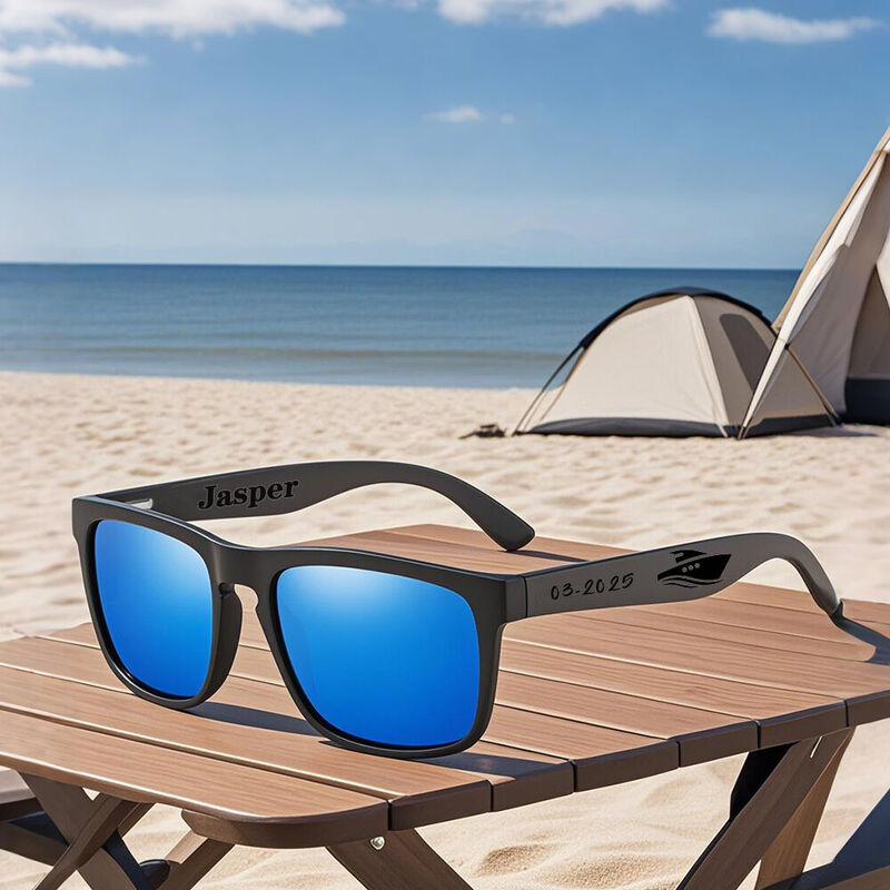Personalized Sunglasses with Customized Time and Travel Mark Sailing Experience Gift for Friends