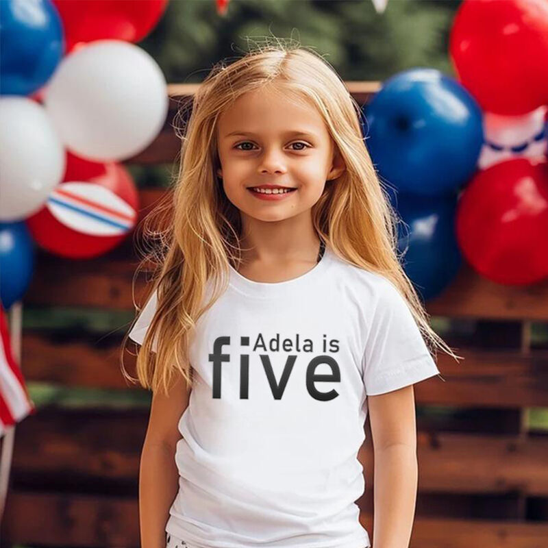 Personalized Kids Embroidered T-Shirt With Custom Name And Age Warm Gift For Children