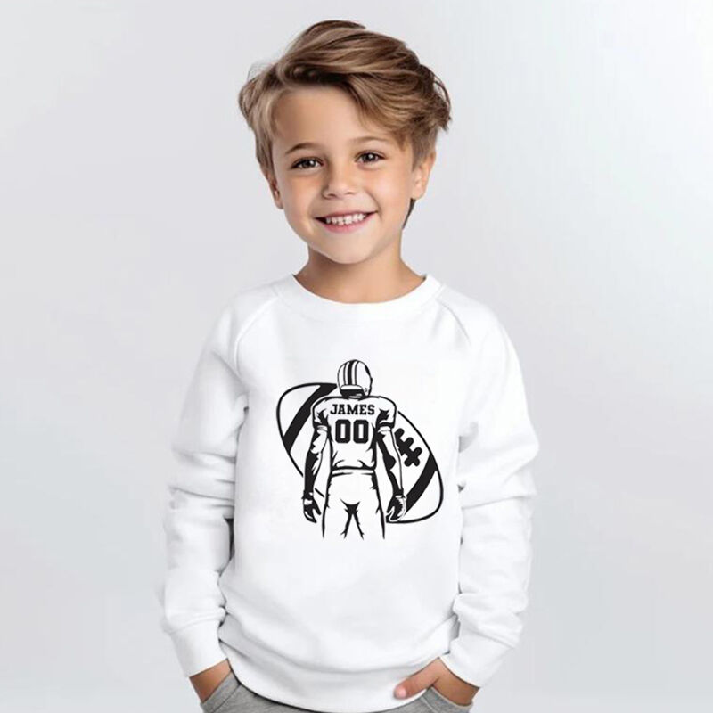 Personalized Kids Sweatshirt Custom Photo With Rugby Player Graphic Children's Gifts