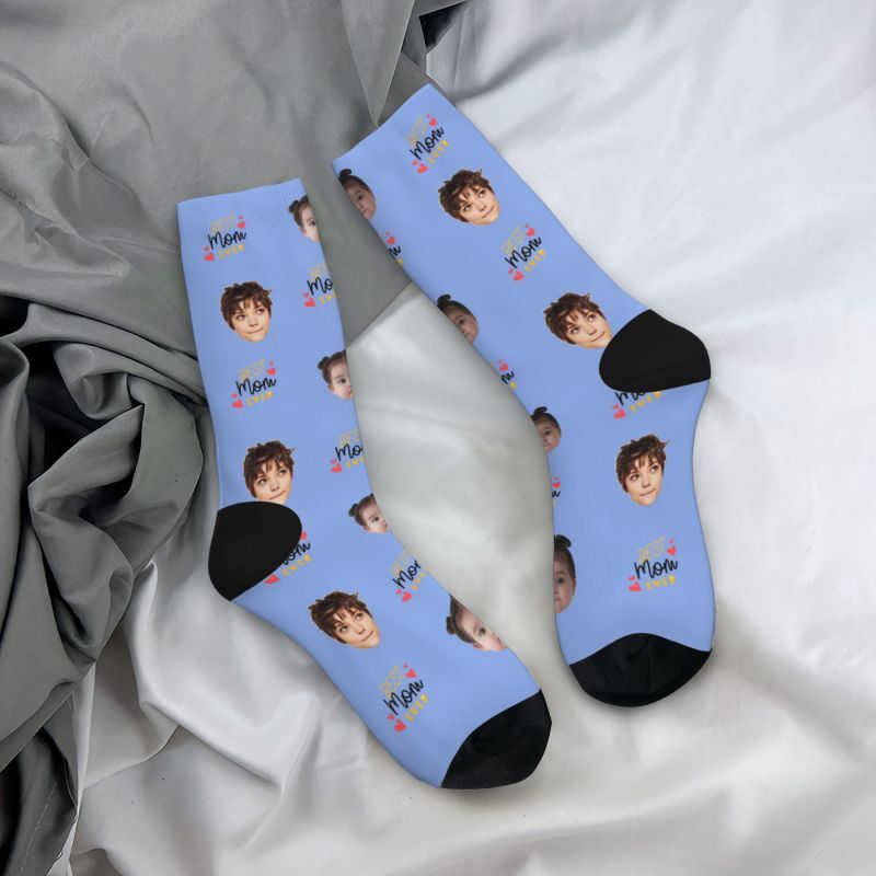 Custom Face Socks with Kid Photos for Mother's Day