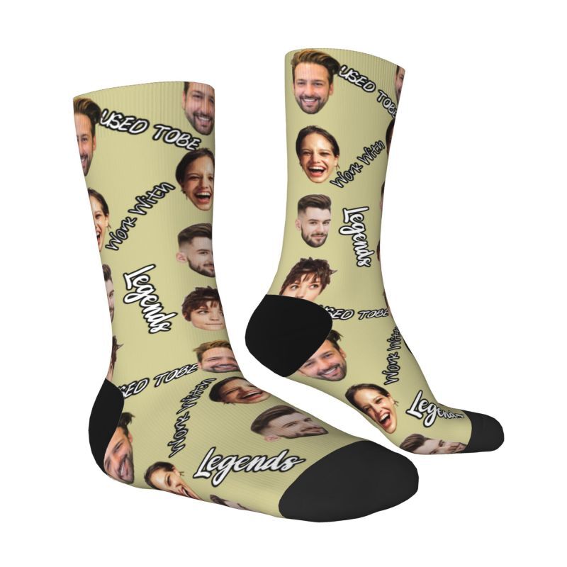 Personalized Face Socks Can Add 4 Photos as a Gift for Colleagues
