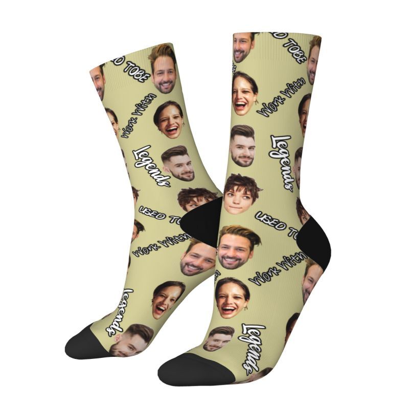 Personalized Face Socks Can Add 4 Photos as a Gift for Colleagues
