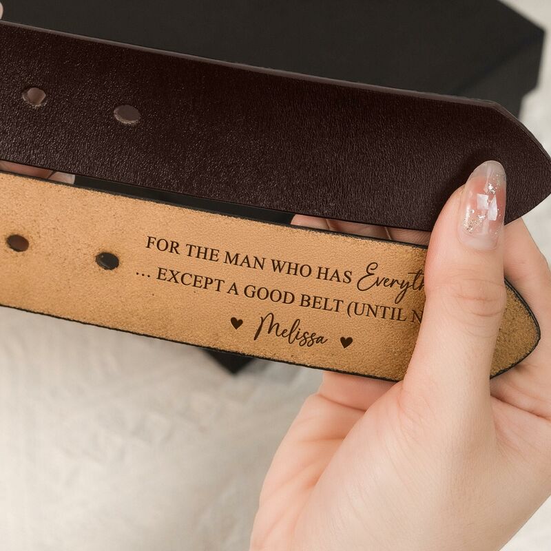 Customized Men's Belt High Quality Genuine Leather Anniversary Gift for Boyfriend