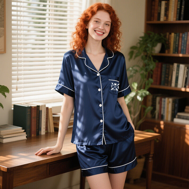 Personalized Pajama Set with Custom Letter Practical Gift for Valentine's Day