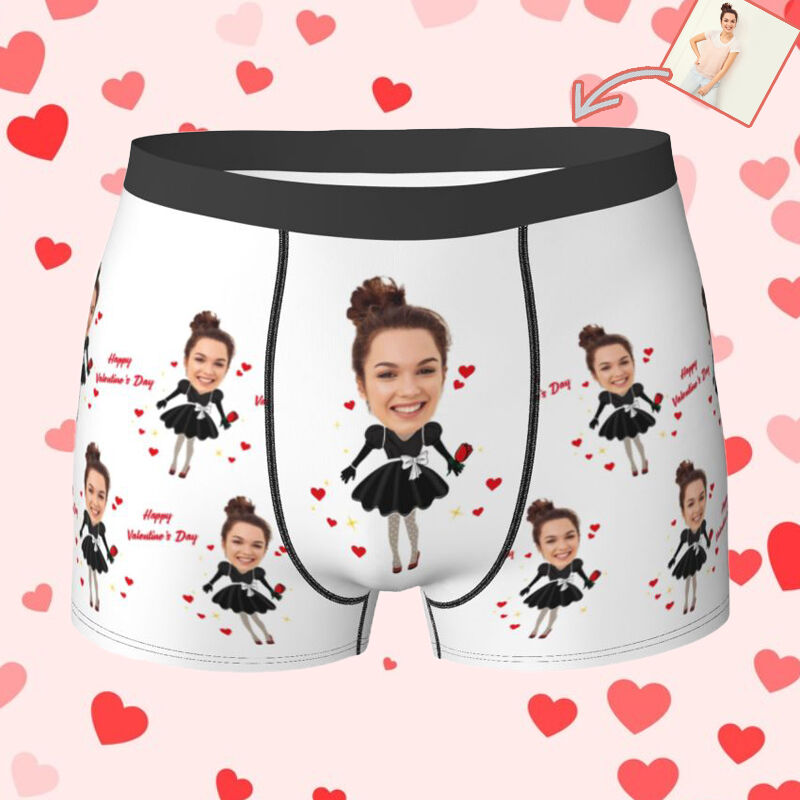 Personalized Picture Men's Underwear Boxer Briefs Romantic Present for Dear Boy Friend