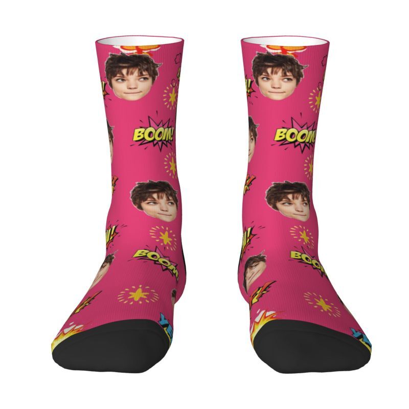 Custom Photo Socks Add Comic Text Comfort Socks