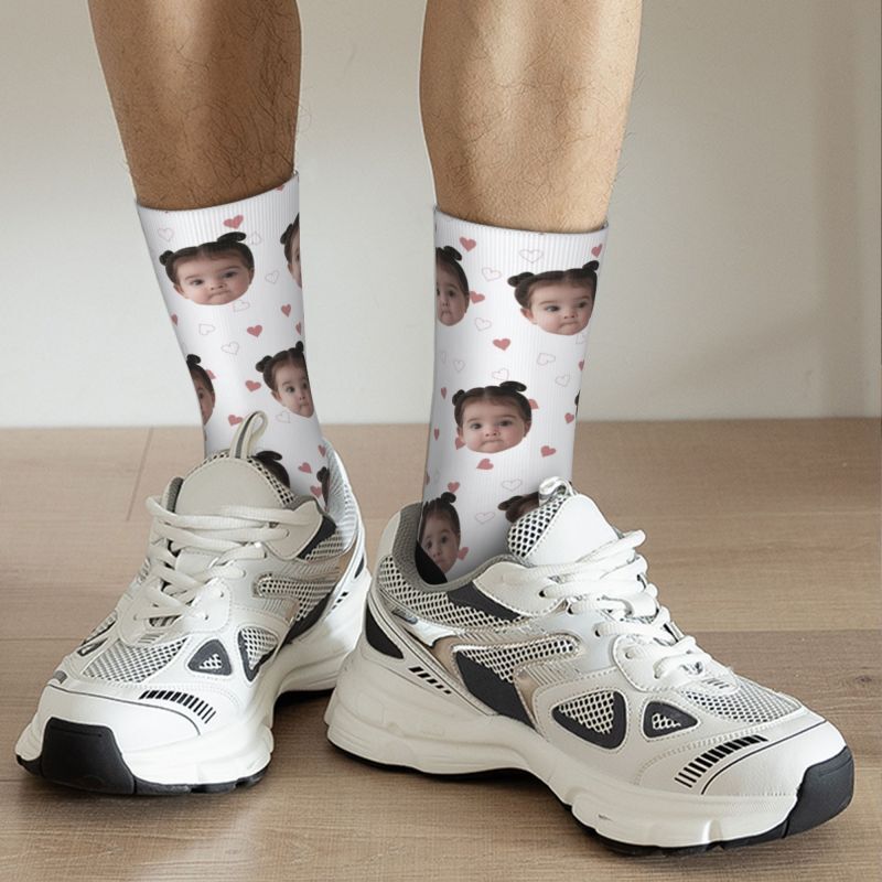 Customized Face Socks Printed with Children’s Photos Sweet Gift for Parents