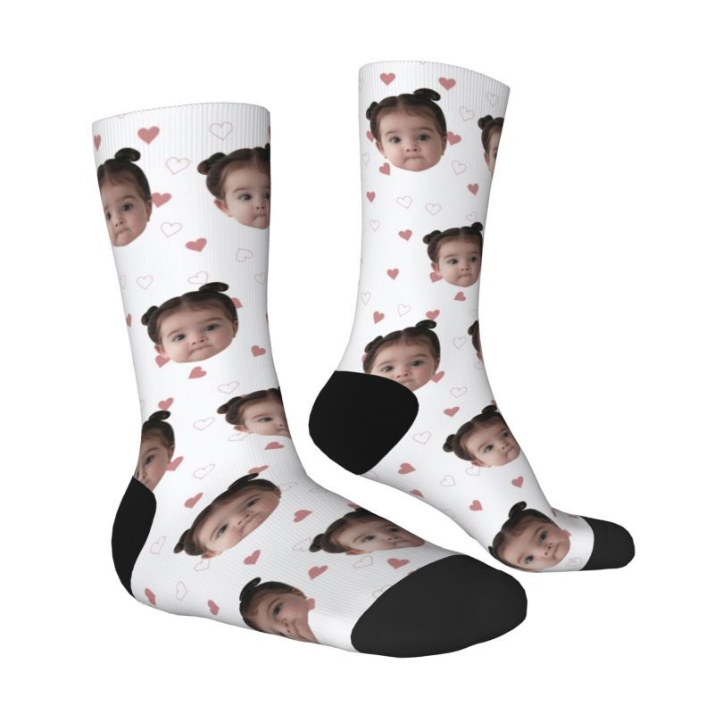Customized Face Socks Printed with Children’s Photos Sweet Gift for Parents