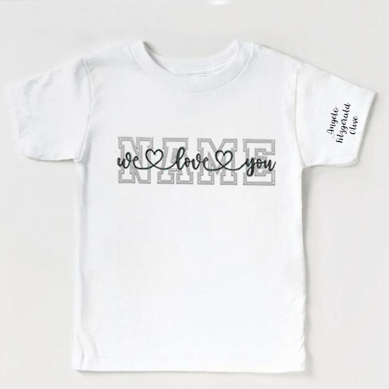 Personalized Kids Embroidered T-Shirts With Custom Family Names Warm Gifts For Children
