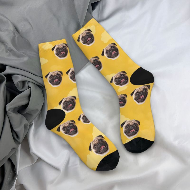 Personalized Cloud Face Socks with Pet Pictures for Pet Lovers
