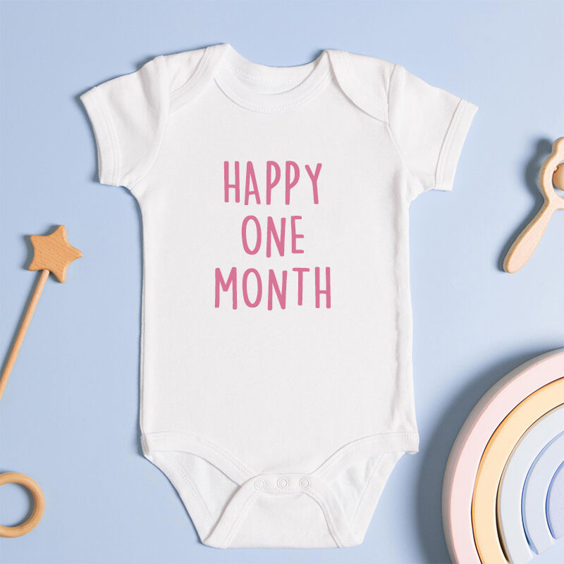 Personalized Baby Onesie Happy 100 Days Celebrate The Birth of Your Baby Warm Gift for New Mom