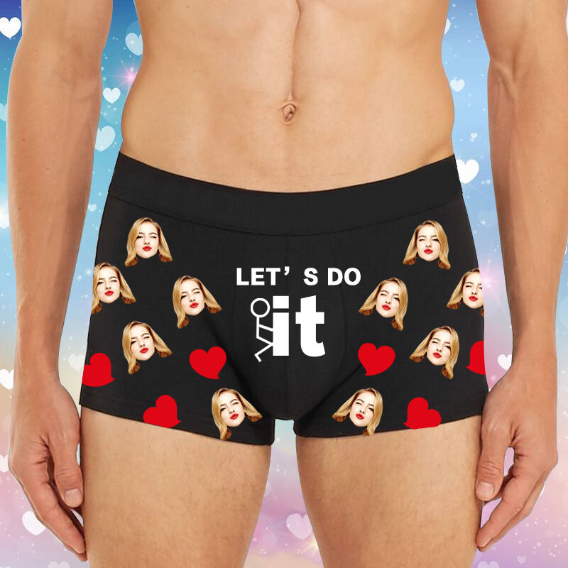 Personalized Picture Men's Underwear Boxer Briefs Great Gift for Him "Let's Do It"