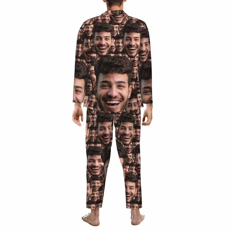 Personalized Pajamas Custom Head Photo Full Set Arrangement Design Funny Unique Gift for Loved One