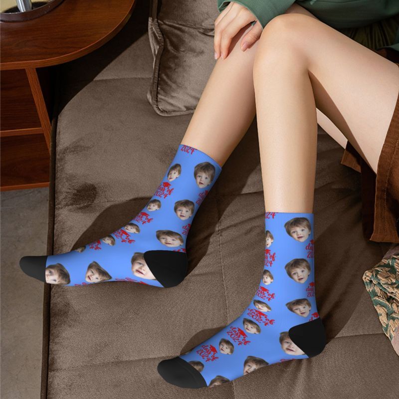 Customized Face Socks Multiple Colors Best Graduation Gift for Friends
