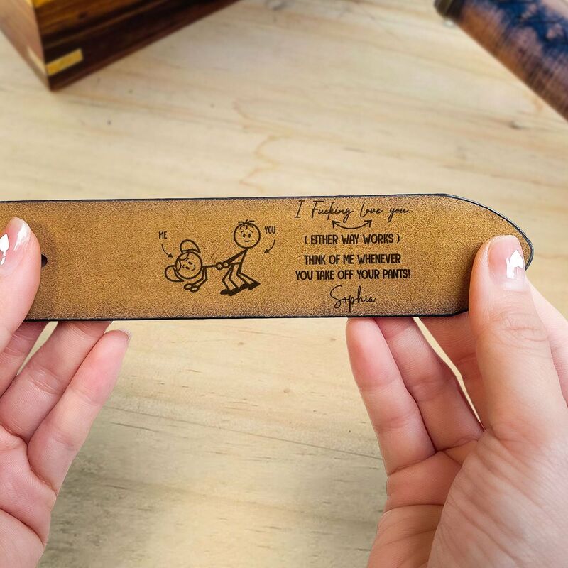 Personalized Genuine Leather Belt to Express Love Anniversary Gift for Husband