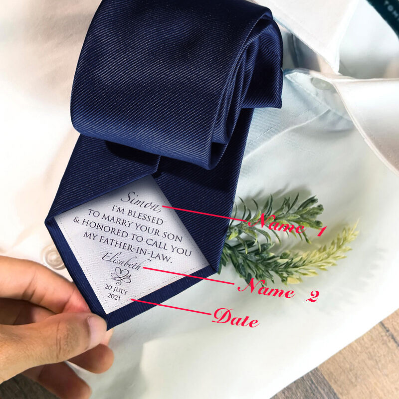 Custom Name Tie with Custom Date Funny Gift for Father