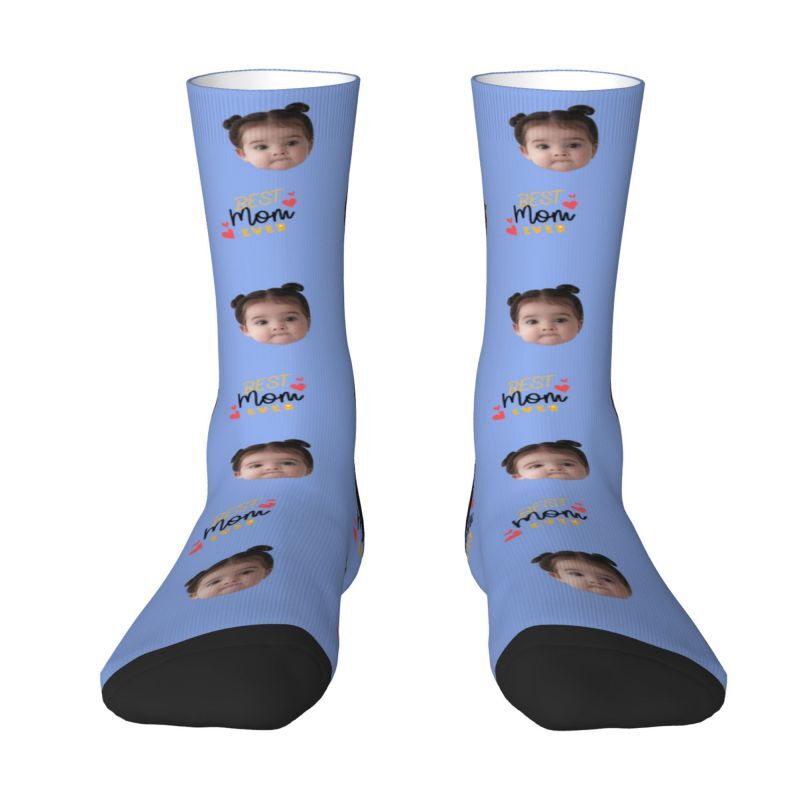 Custom Face Socks with Kid Photos for Mother's Day