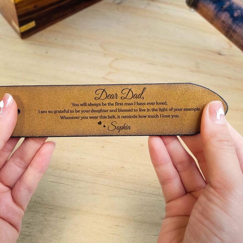 Personalized Leather Belt Customized Name Wedding Bride Thank You Gift for Dad
